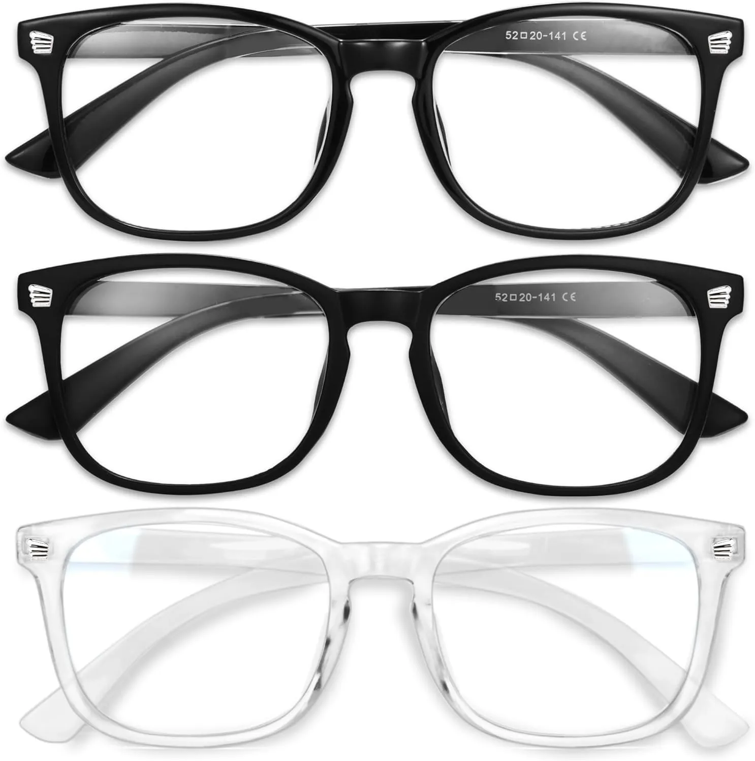 Gaoye Stylish Blue Light Glasses for Woman - Computer Glasses 99% Blue Light Blocking - Lightweight TR90 Frames - 3 pack