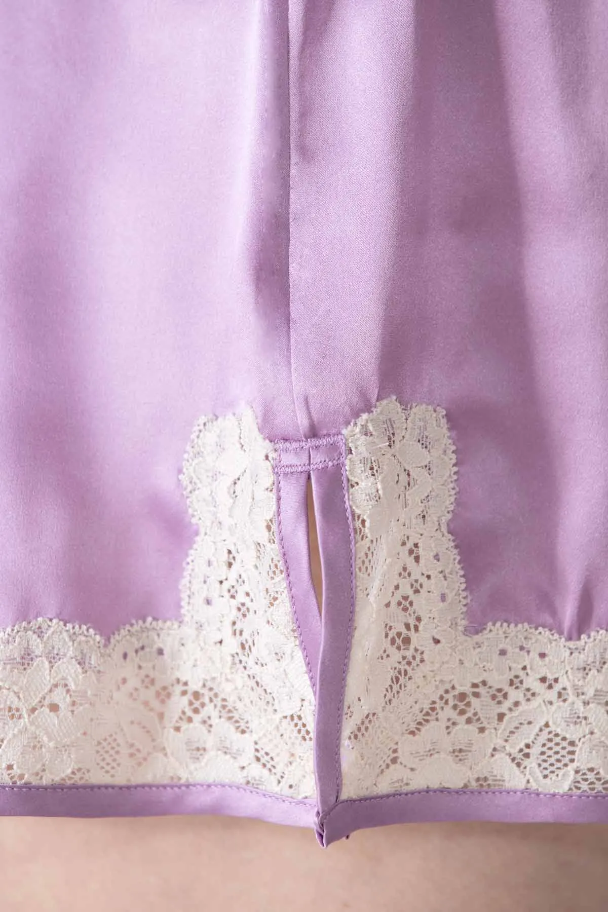 Gardenia Lace Trim Silk Tap Pant