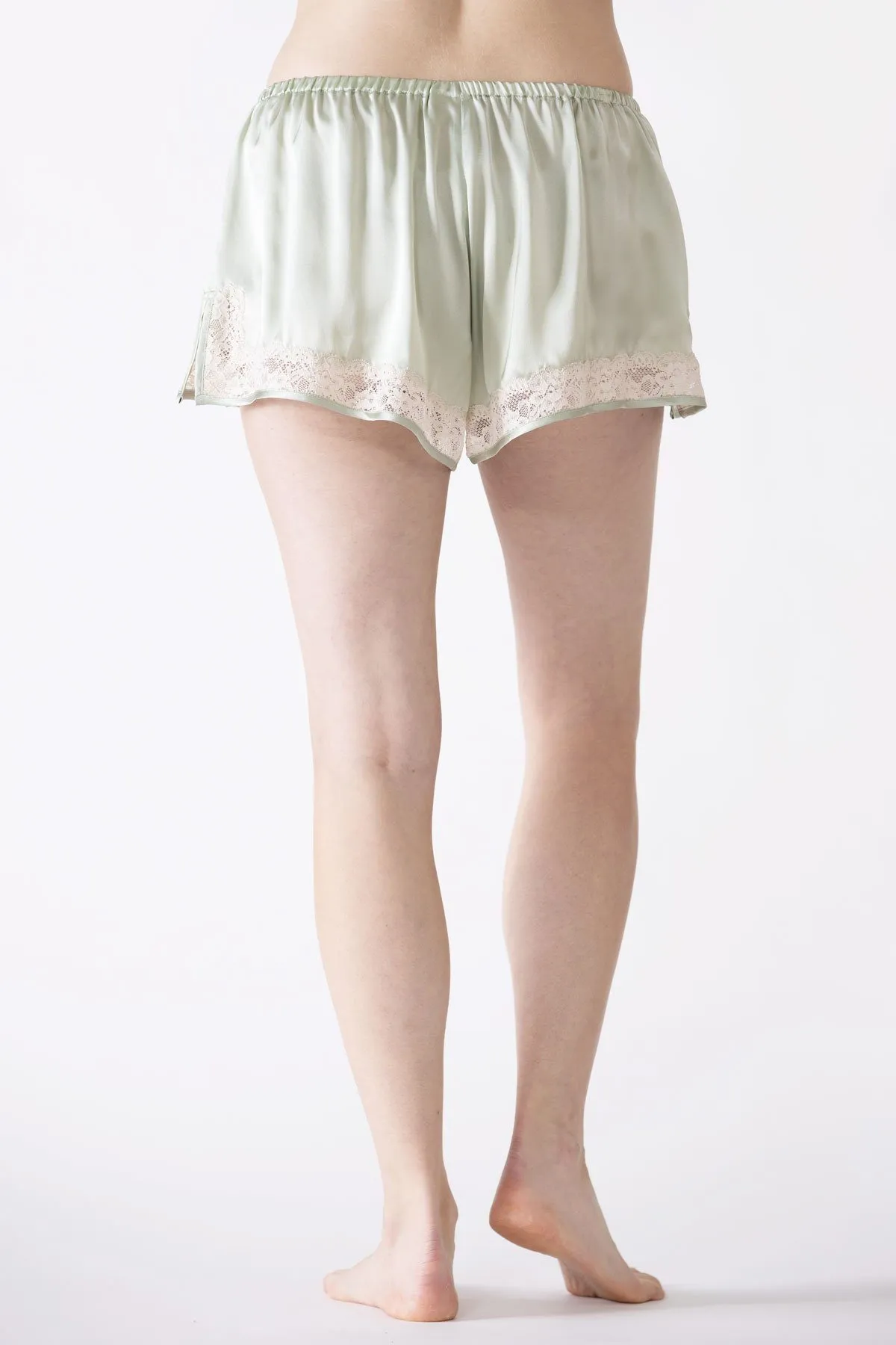Gardenia Lace Trim Silk Tap Pant