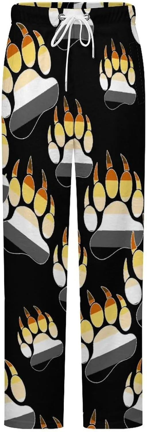 Gay Bear Pride LGBT Paw Women's Flannel Pajama Pants Fleece Lounge Sleep Bottoms PJ