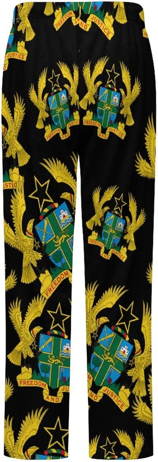 Ghana National Emblem Women's Flannel Pajama Pants Fleece Lounge Sleep Bottoms PJ