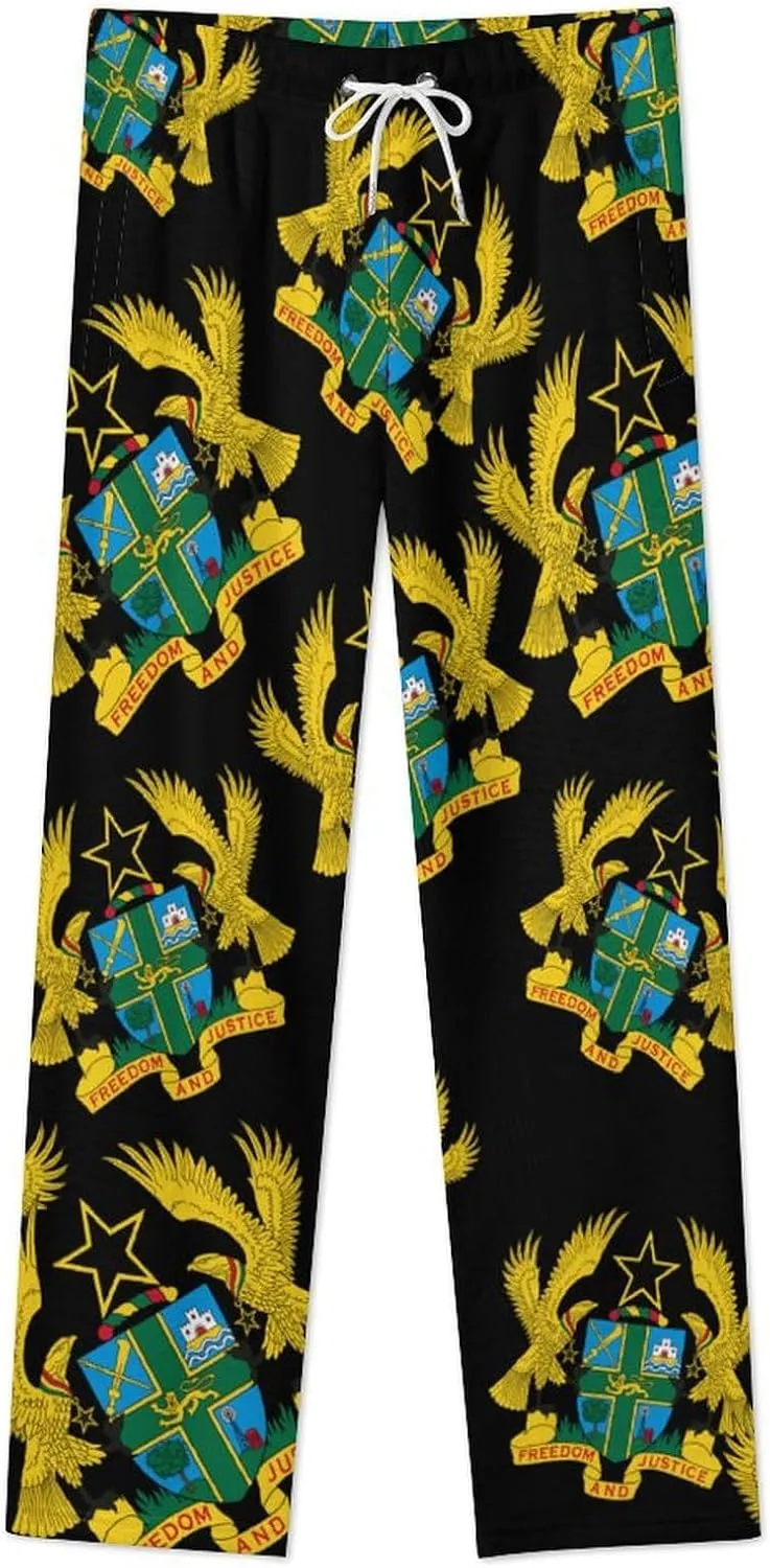 Ghana National Emblem Women's Flannel Pajama Pants Fleece Lounge Sleep Bottoms PJ