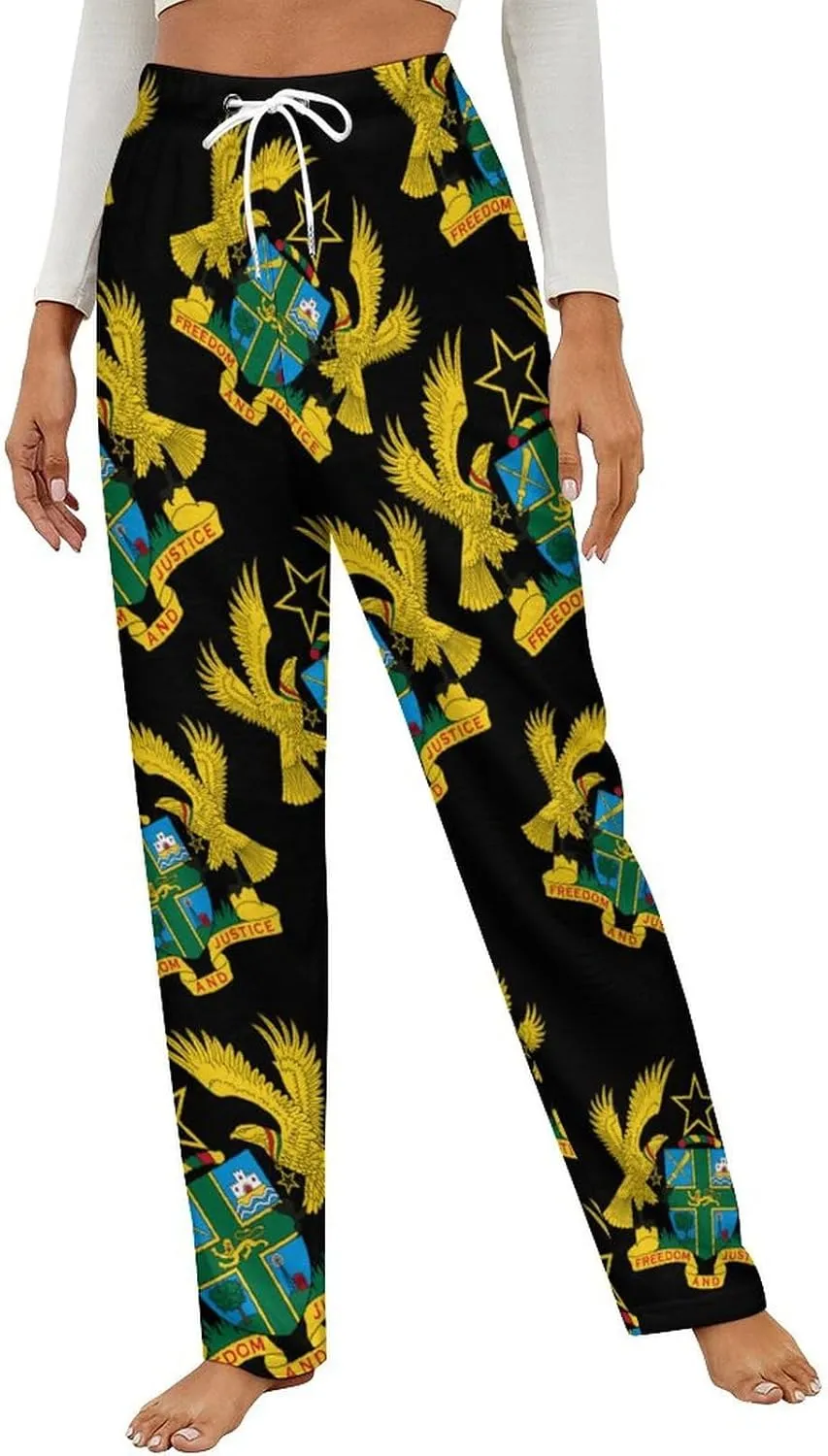 Ghana National Emblem Women's Flannel Pajama Pants Fleece Lounge Sleep Bottoms PJ