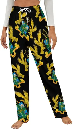 Ghana National Emblem Women's Flannel Pajama Pants Fleece Lounge Sleep Bottoms PJ