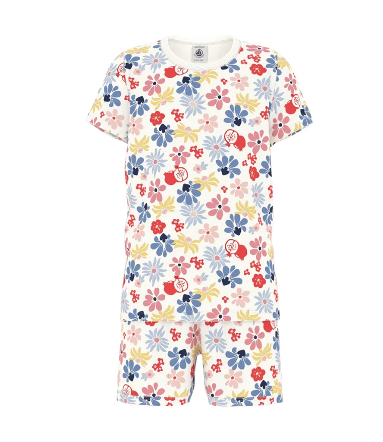 Girl Short-sleeve Floral Pajamas
