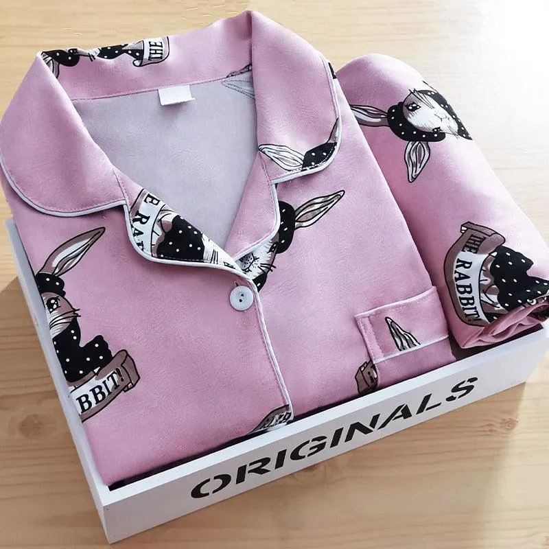 Girl's Heart Milk Silk Long Sleeve Homewear
