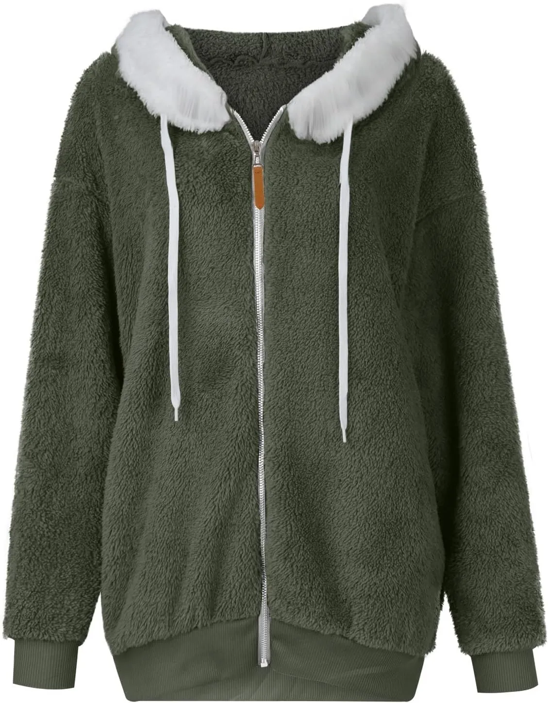 GOFULY Winter Hoodie Women Trendy Oversized Sherpa Coats Trendy Full Zip Plush Jackets Plus Size Patchwork Cardigans Pockets