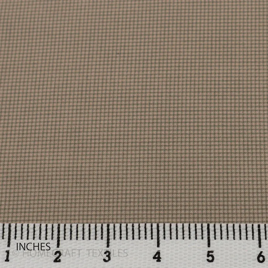 Grey Green Micro Check Cotton Print