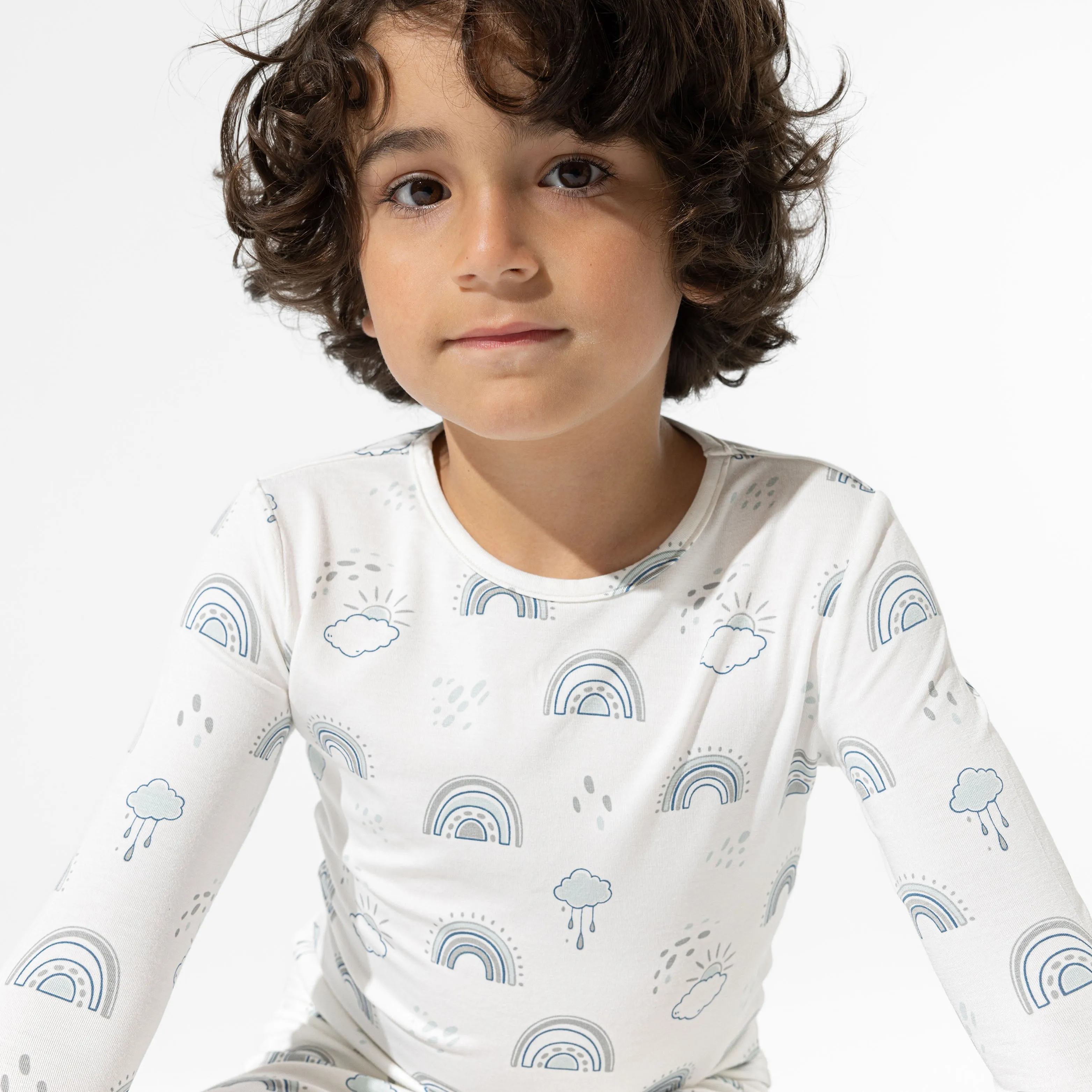 Grey Rainbows Bamboo Kids Pajamas