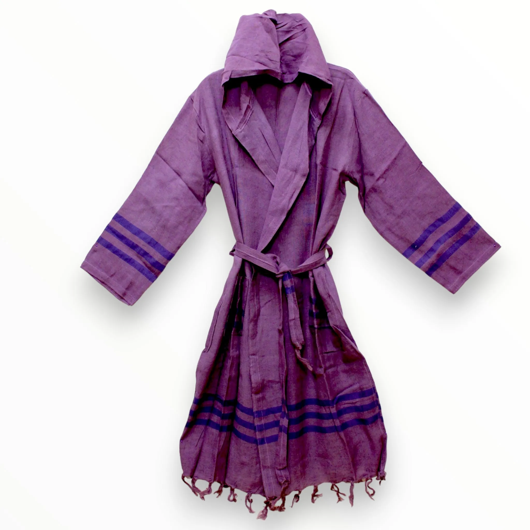 Hand-Woven Pure Raw Silk Turkish Towel Bathrobe