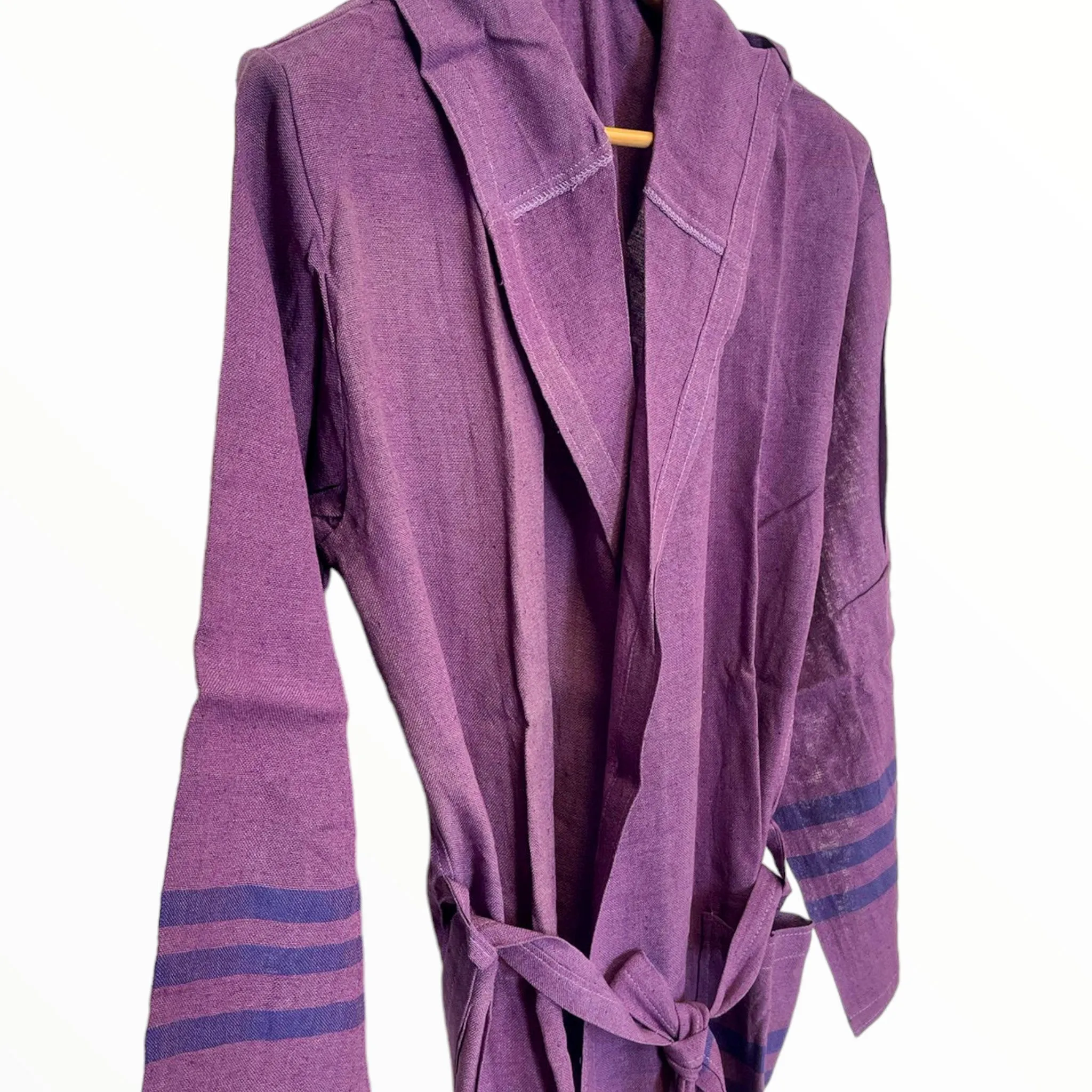 Hand-Woven Pure Raw Silk Turkish Towel Bathrobe