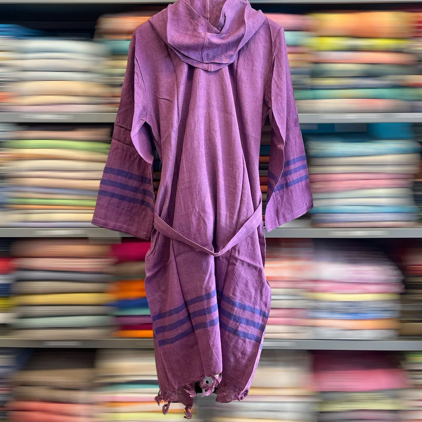 Hand-Woven Pure Raw Silk Turkish Towel Bathrobe
