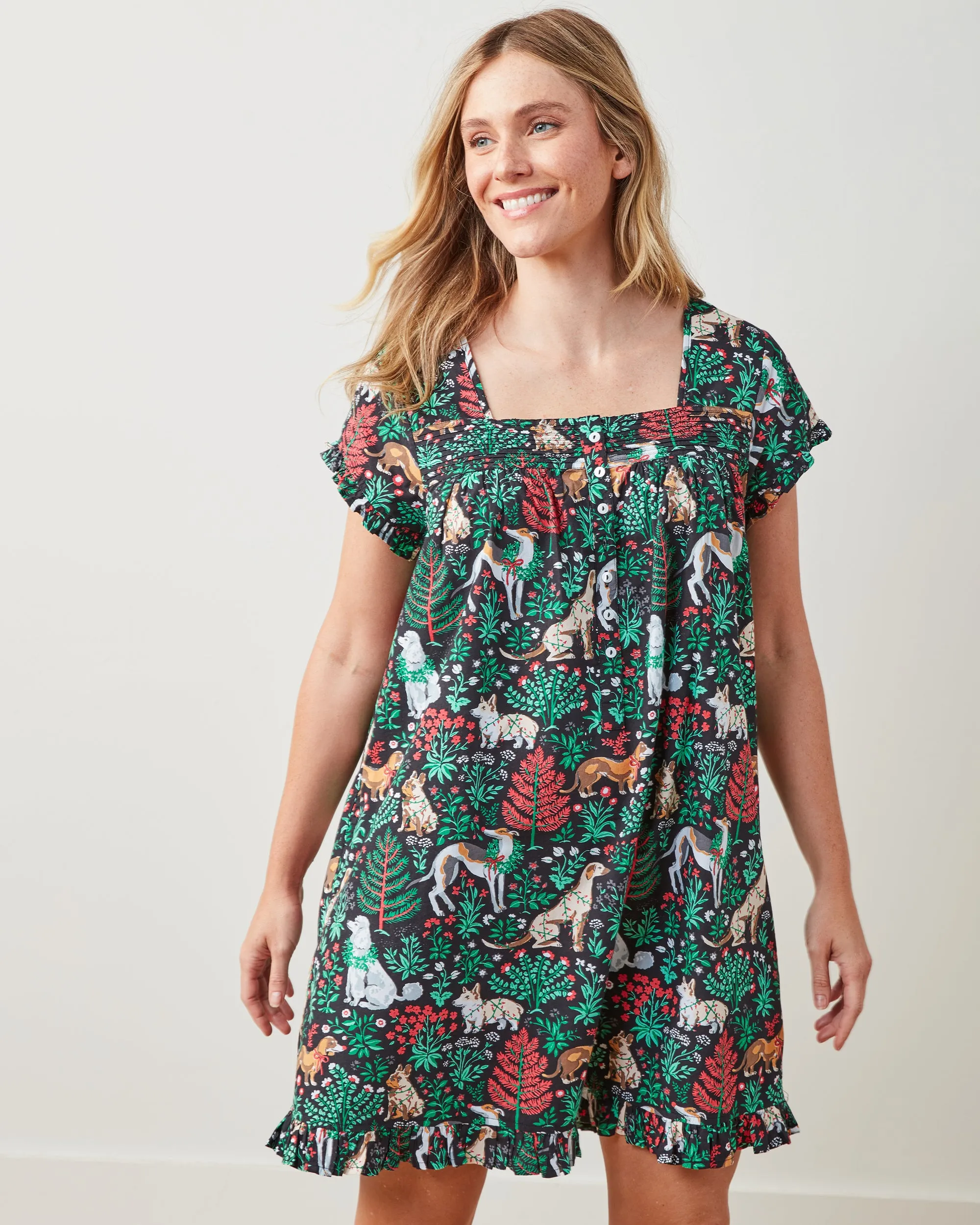 Happy Howlidays - Pintuck Nightgown - Ink