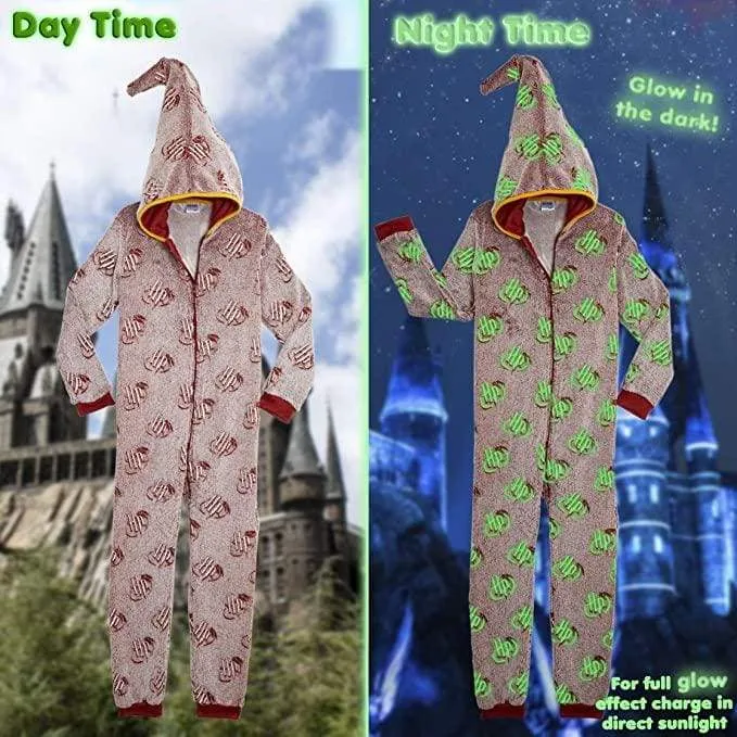 Harry Potter Glow in The Dark Super Soft Warm Fleece Onesie for Girls Boys