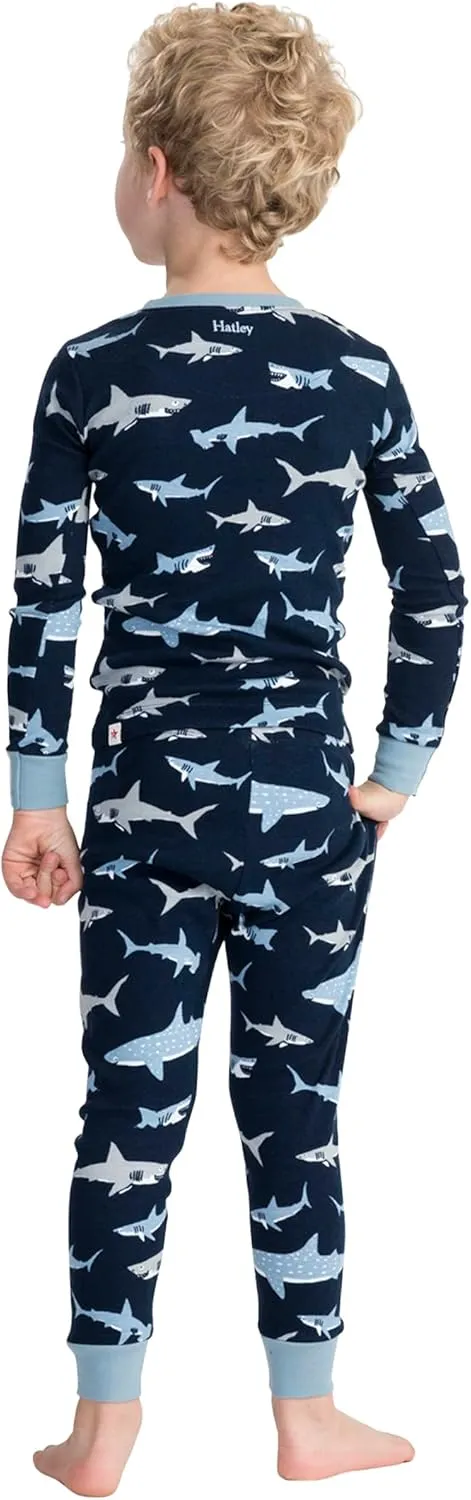 Hatley boys Organic Cotton Long Sleeve Printed Pajama Set
