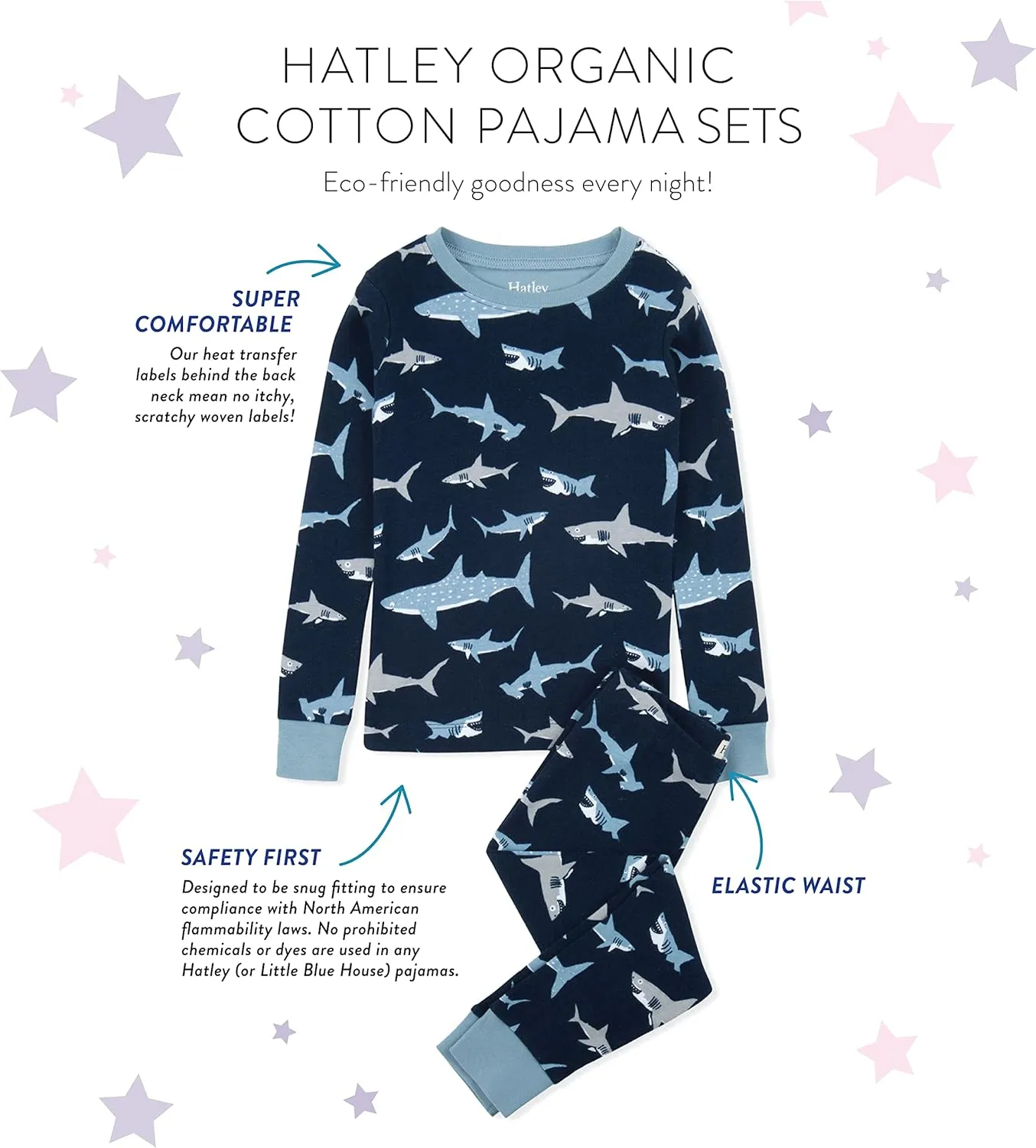 Hatley boys Organic Cotton Long Sleeve Printed Pajama Set