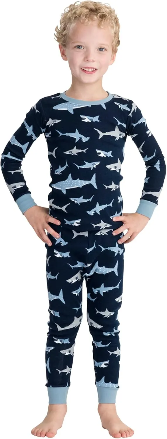 Hatley boys Organic Cotton Long Sleeve Printed Pajama Set
