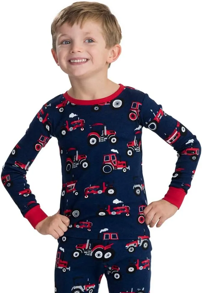 Hatley boys Organic Cotton Long Sleeve Printed Pajama Set