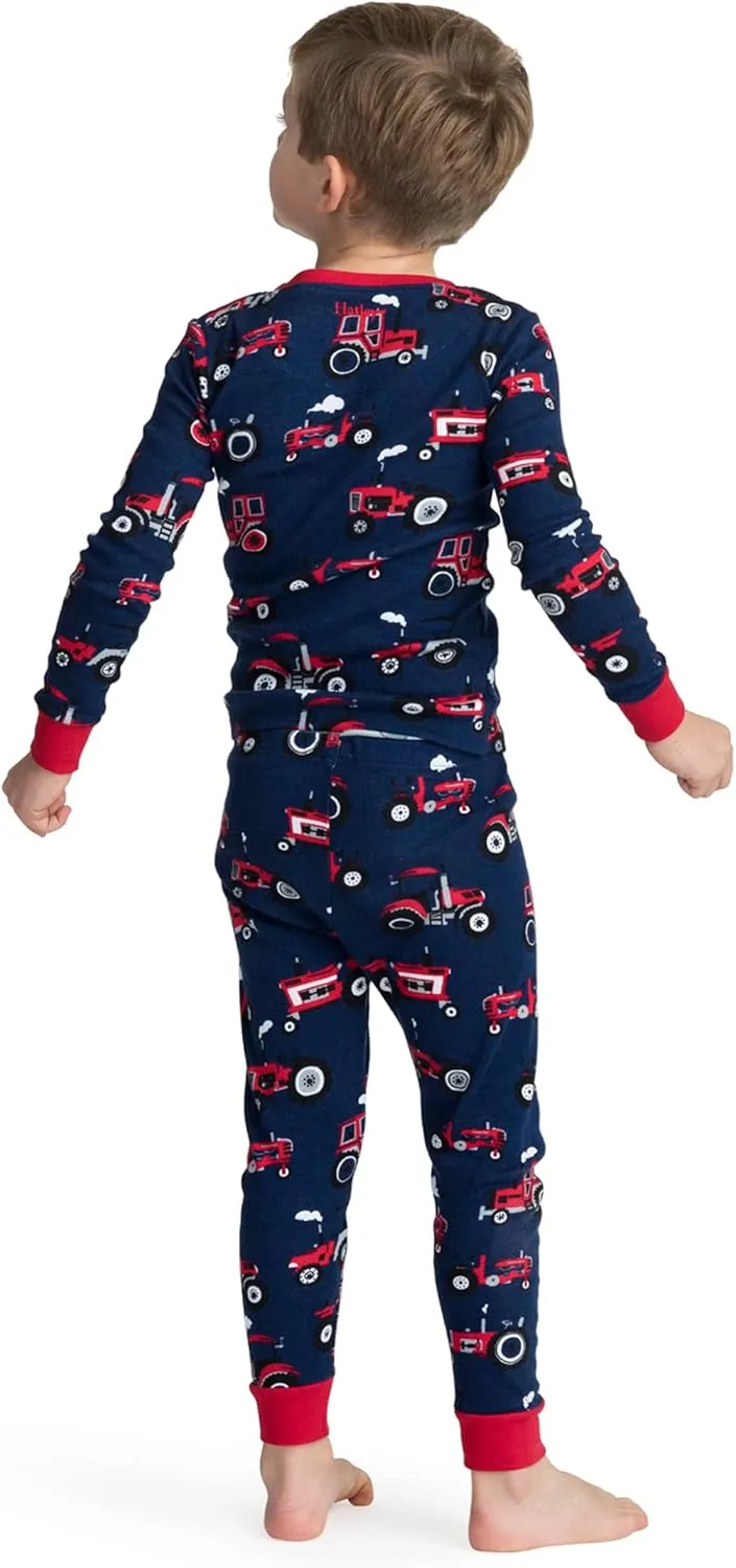 Hatley boys Organic Cotton Long Sleeve Printed Pajama Set