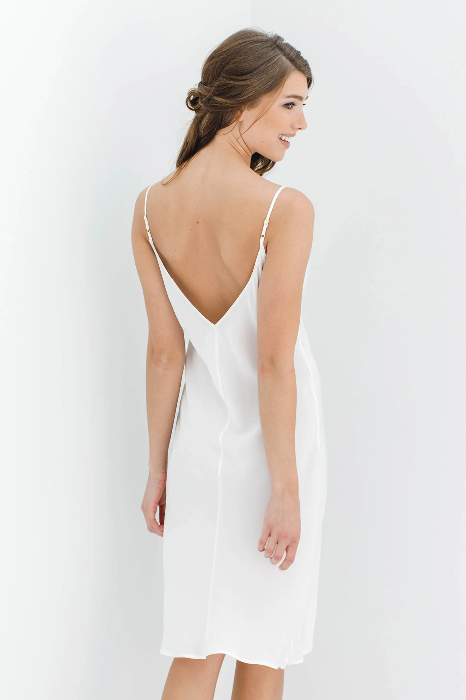 Heavenly Bias cut Midi Silk Slip in Ivory, Blush pink, Gold or Black