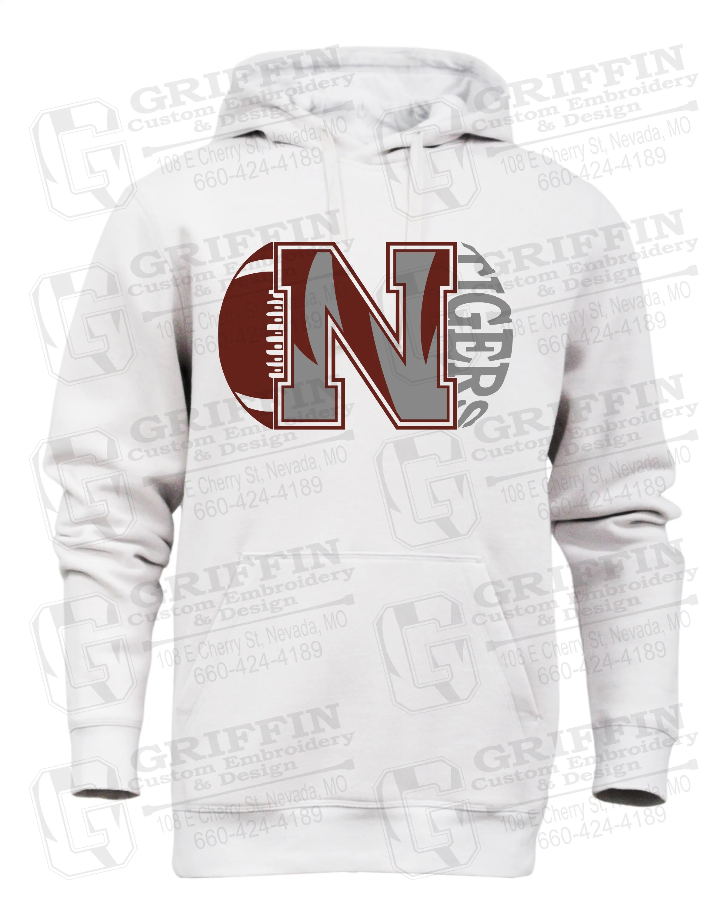 Heavyweight Fleece Hoodie - Football - Nevada Tigers 20-S
