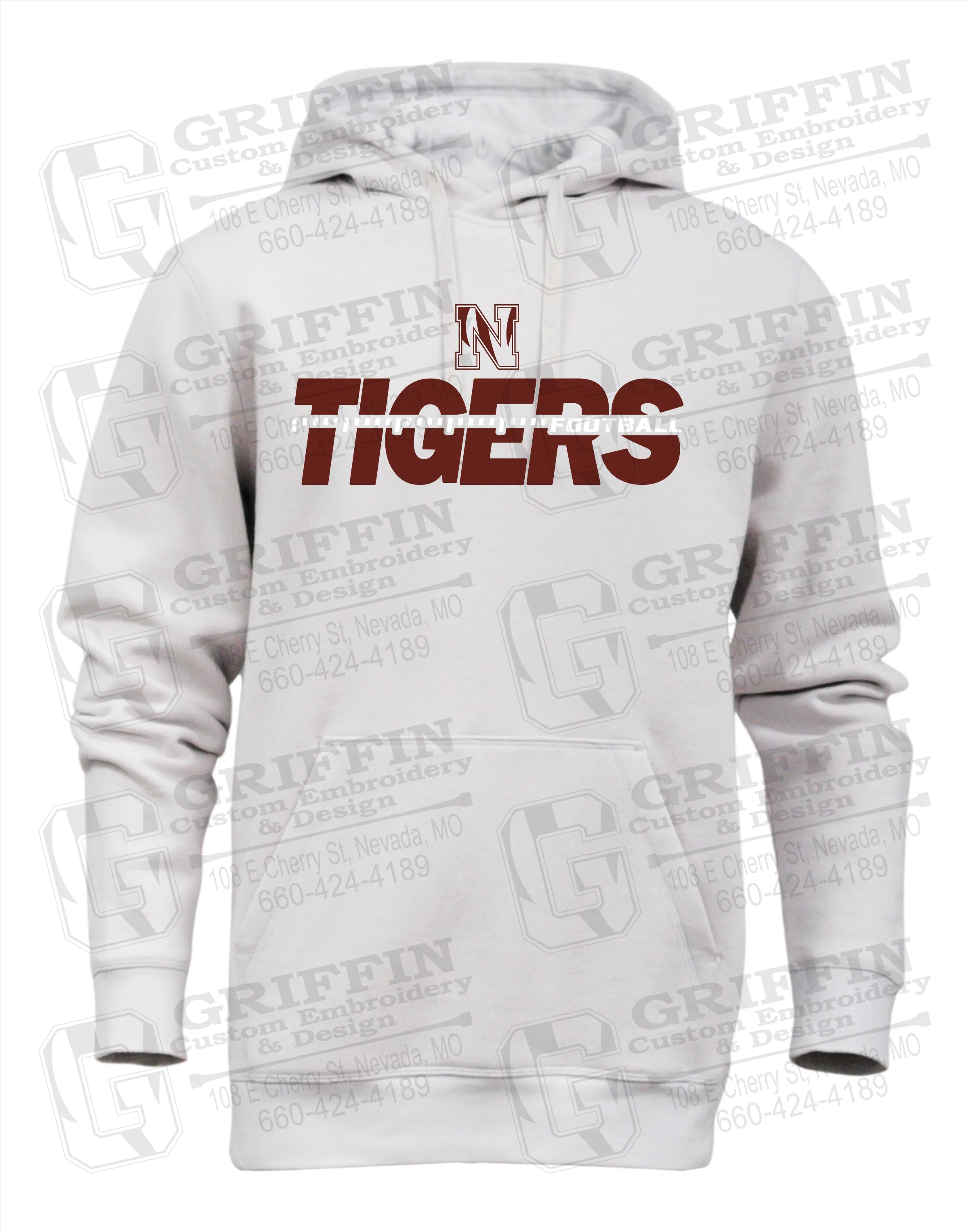 Heavyweight Fleece Hoodie - Football - Nevada Tigers 21-D
