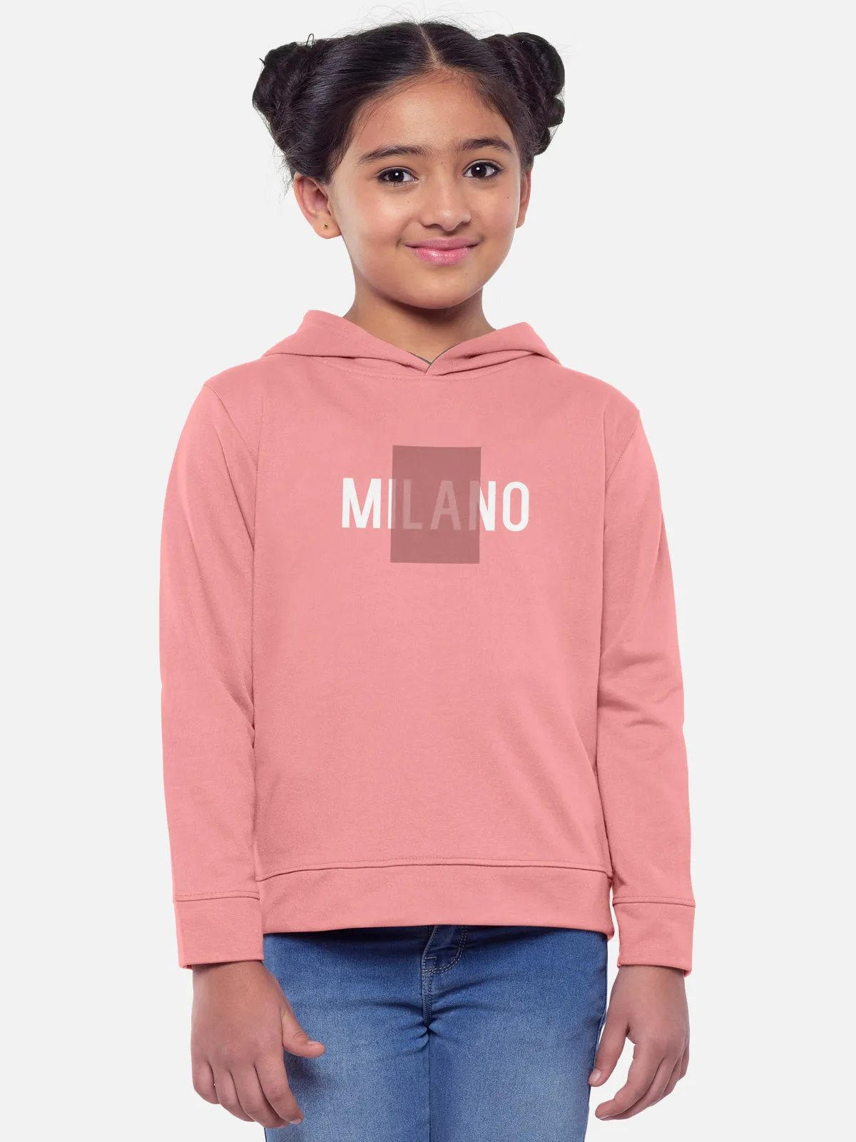 HELLCAT Trendy Printed Cotton Blend Pink Full sleeve Hoodie T-shirt Navy Jogger Trackpant Clothing Set for Girls