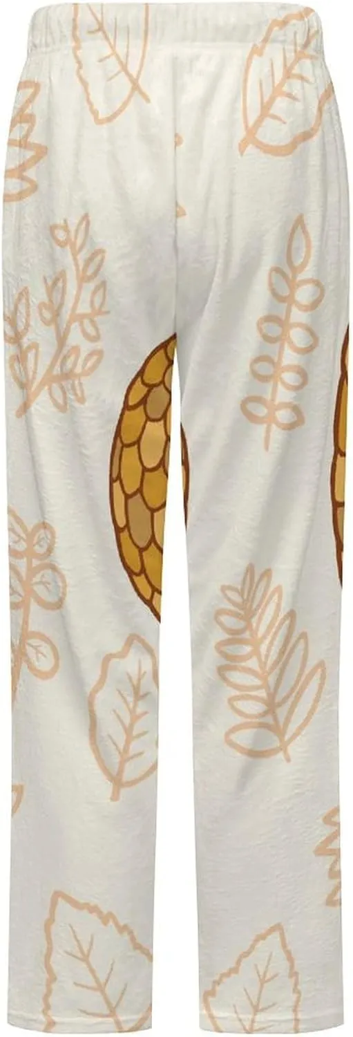 Hibernating Pangolins Women's Flannel Pajama Pants Fleece Lounge Sleep Bottoms PJ