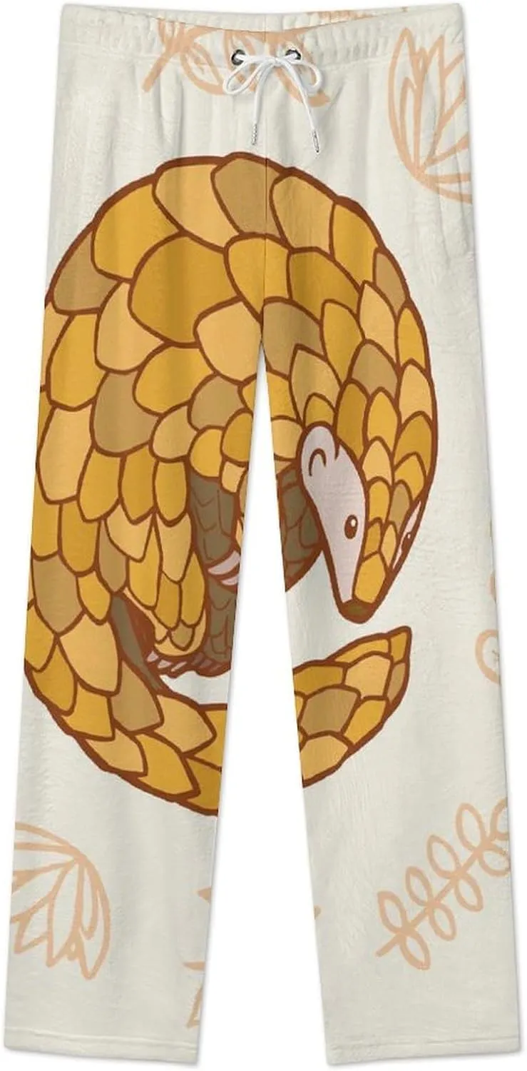 Hibernating Pangolins Women's Flannel Pajama Pants Fleece Lounge Sleep Bottoms PJ