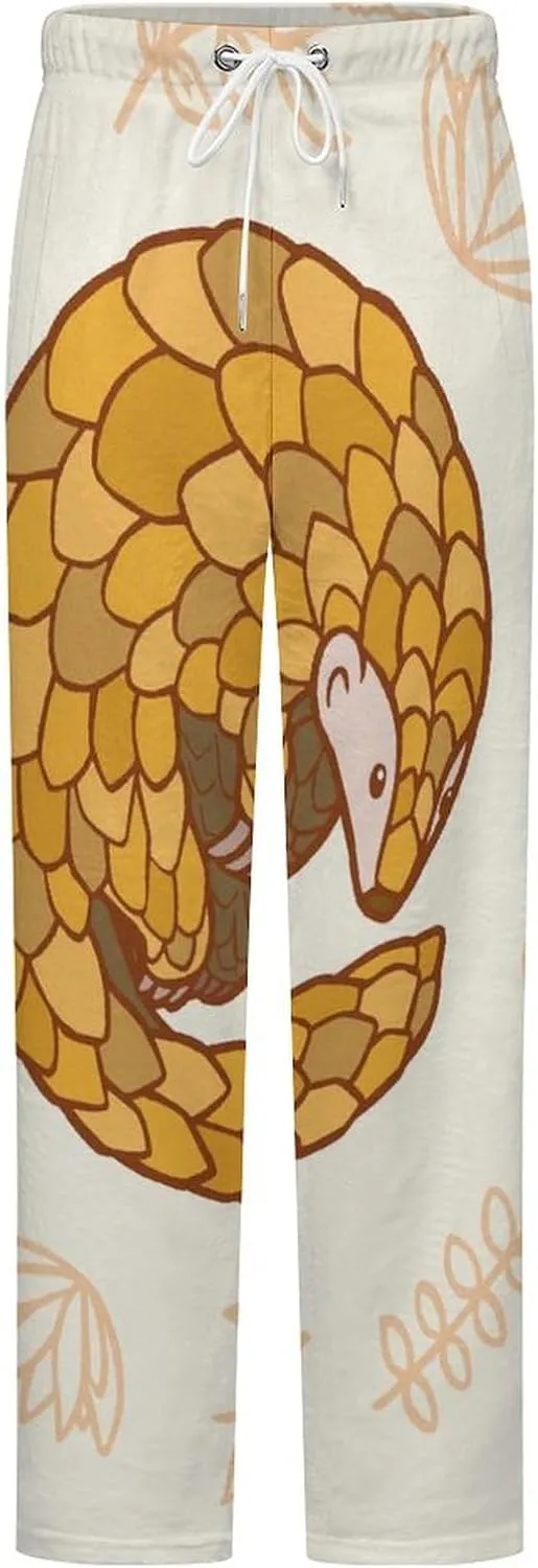 Hibernating Pangolins Women's Flannel Pajama Pants Fleece Lounge Sleep Bottoms PJ