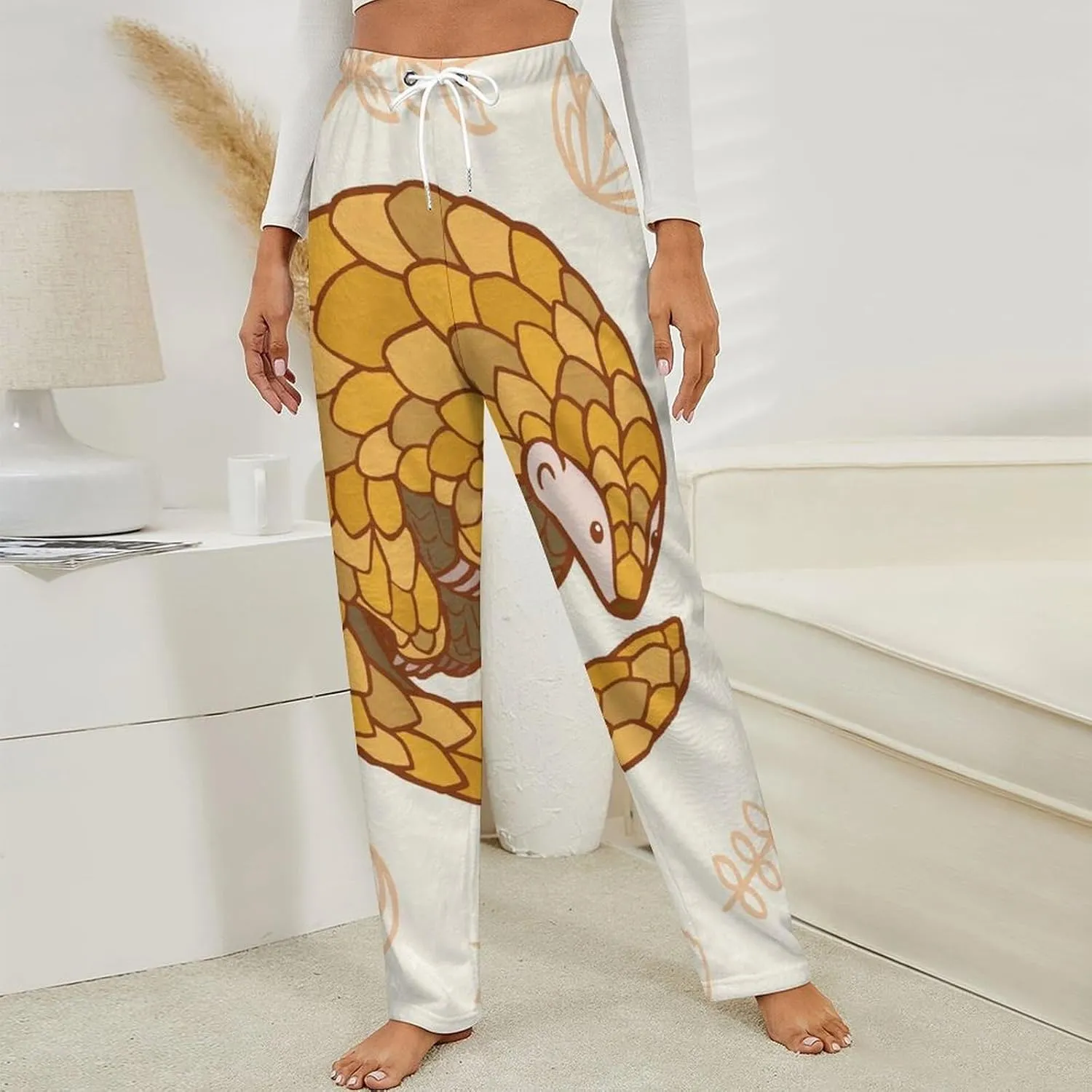 Hibernating Pangolins Women's Flannel Pajama Pants Fleece Lounge Sleep Bottoms PJ