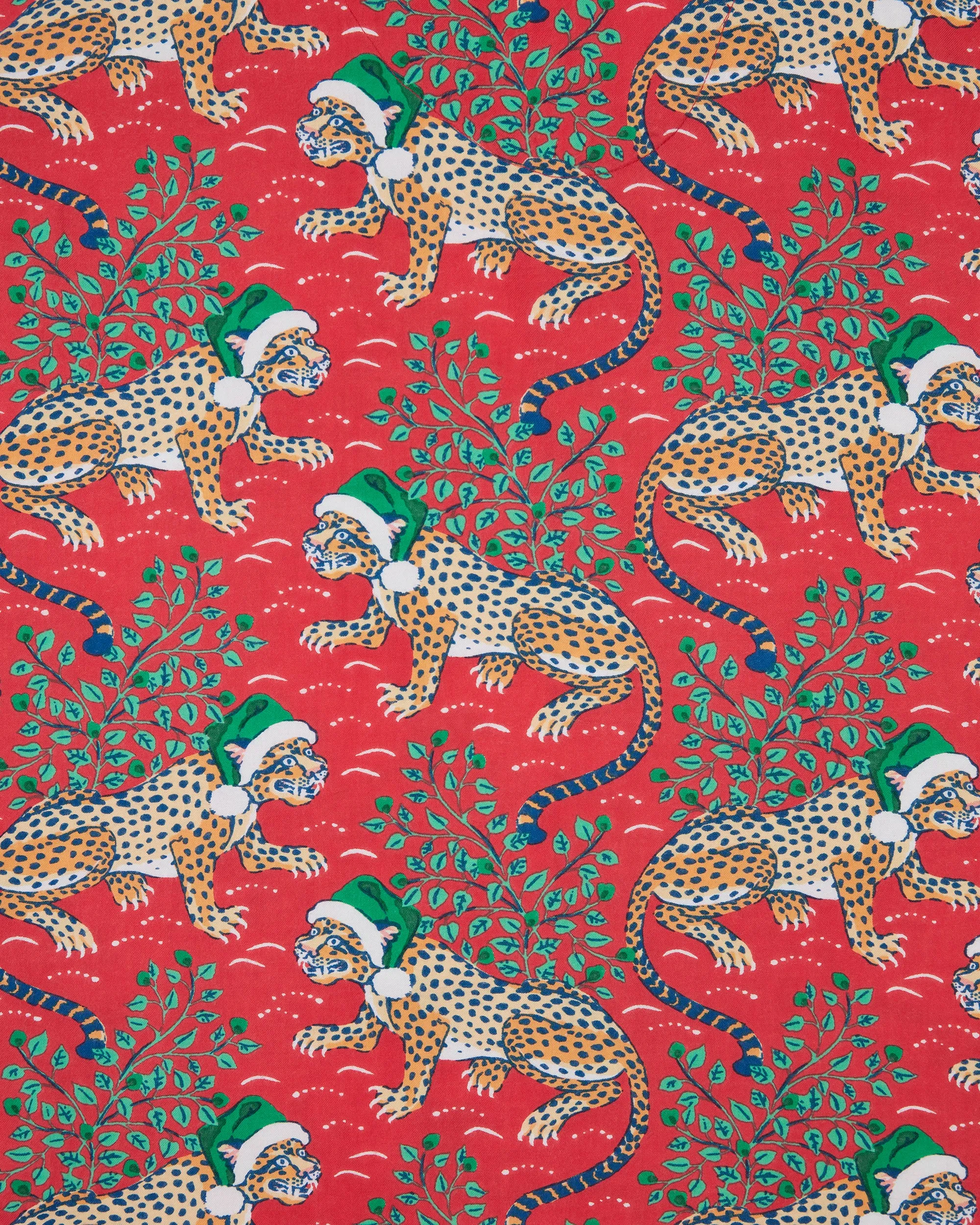 Holly Jolly Bagheera - Lightweight Flannel PJ Pants - Ruby