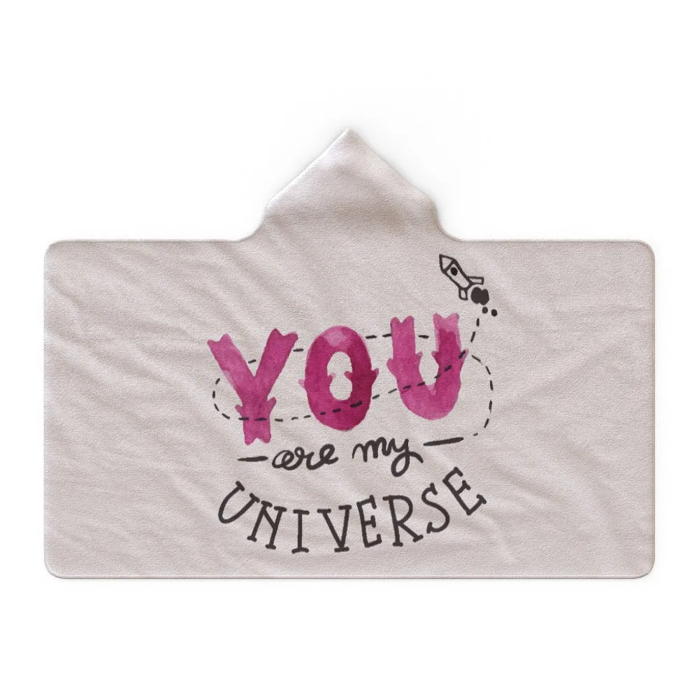 Hooded Blanket - You Are My Universe - Cream