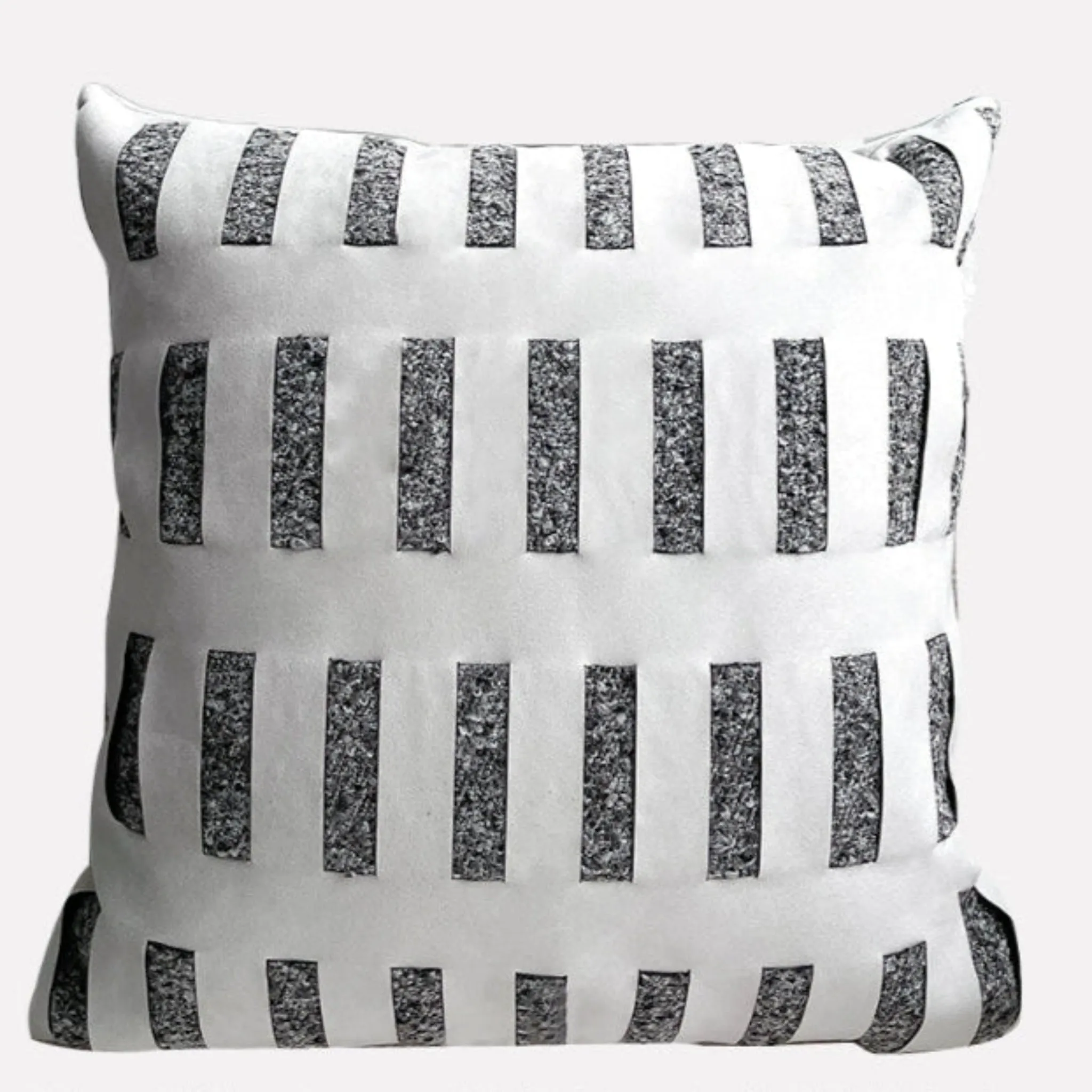 Houndstooth Hand-Woven Cotton & Linen Throw Pillow Cover