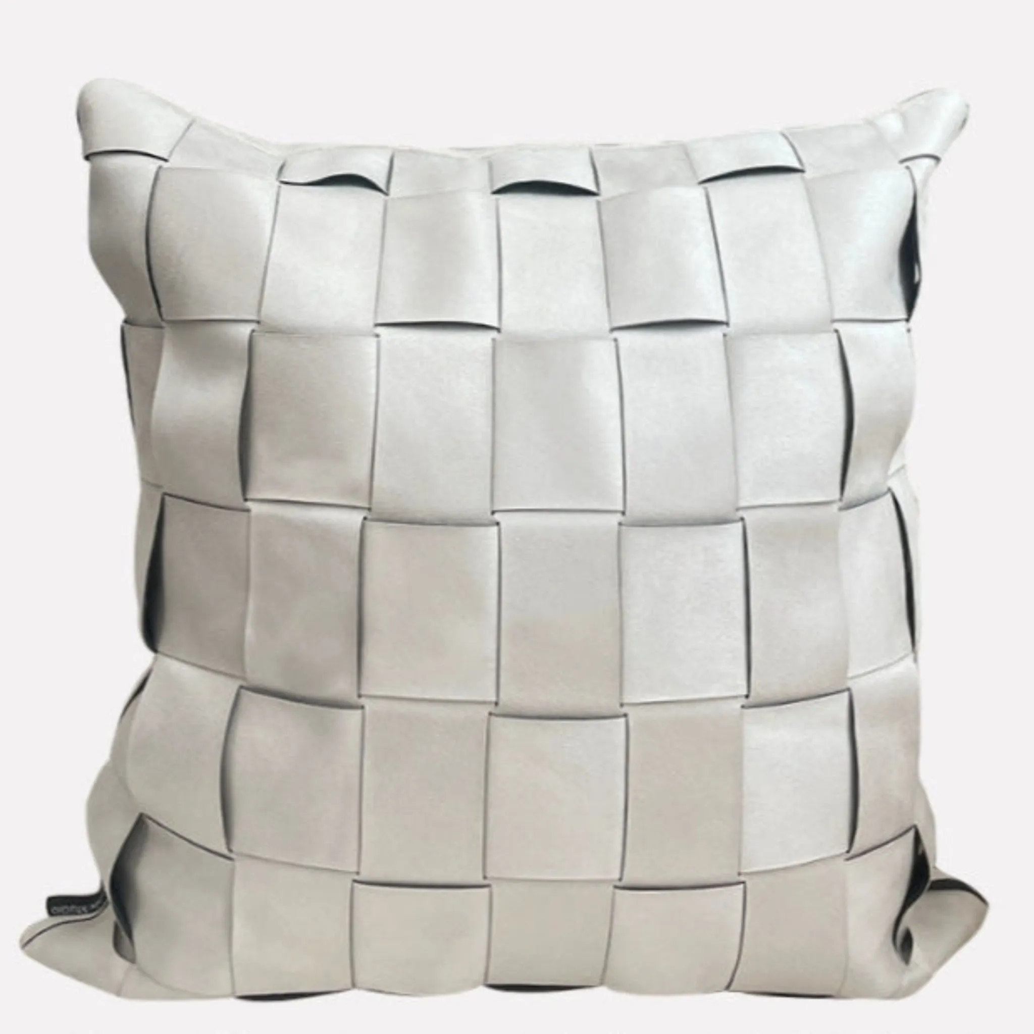 Houndstooth Hand-Woven Cotton & Linen Throw Pillow Cover