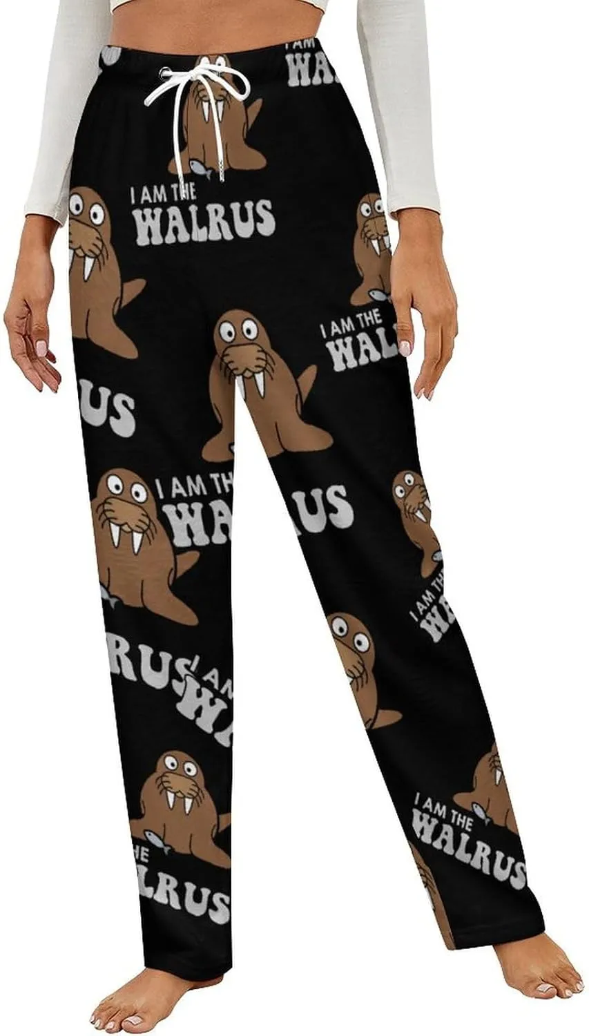 I Am The Walrus Women's Flannel Pajama Pants Fleece Lounge Sleep Bottoms PJ