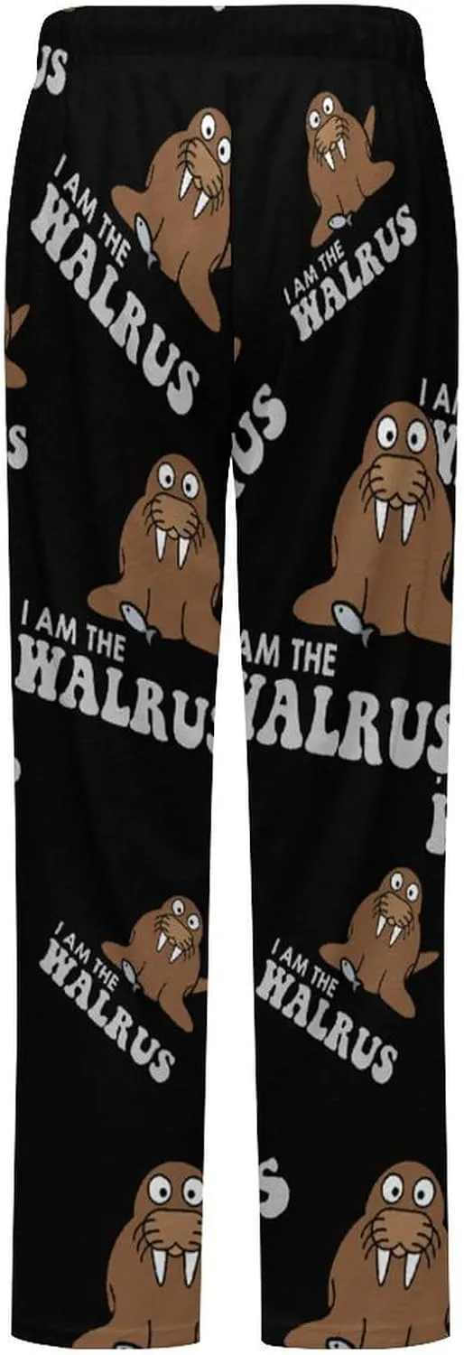 I Am The Walrus Women's Flannel Pajama Pants Fleece Lounge Sleep Bottoms PJ