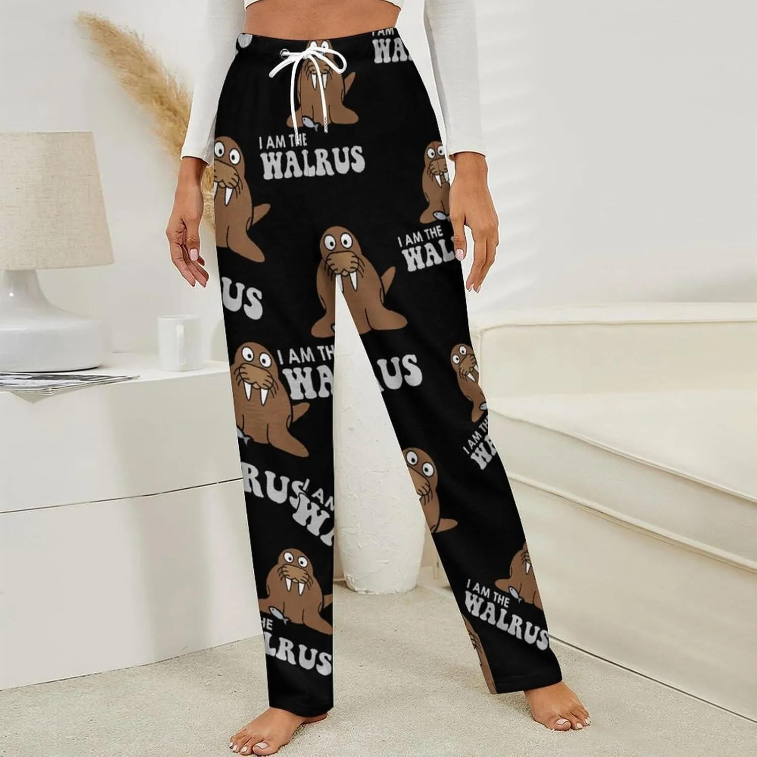 I Am The Walrus Women's Flannel Pajama Pants Fleece Lounge Sleep Bottoms PJ