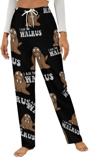 I Am The Walrus Women's Flannel Pajama Pants Fleece Lounge Sleep Bottoms PJ