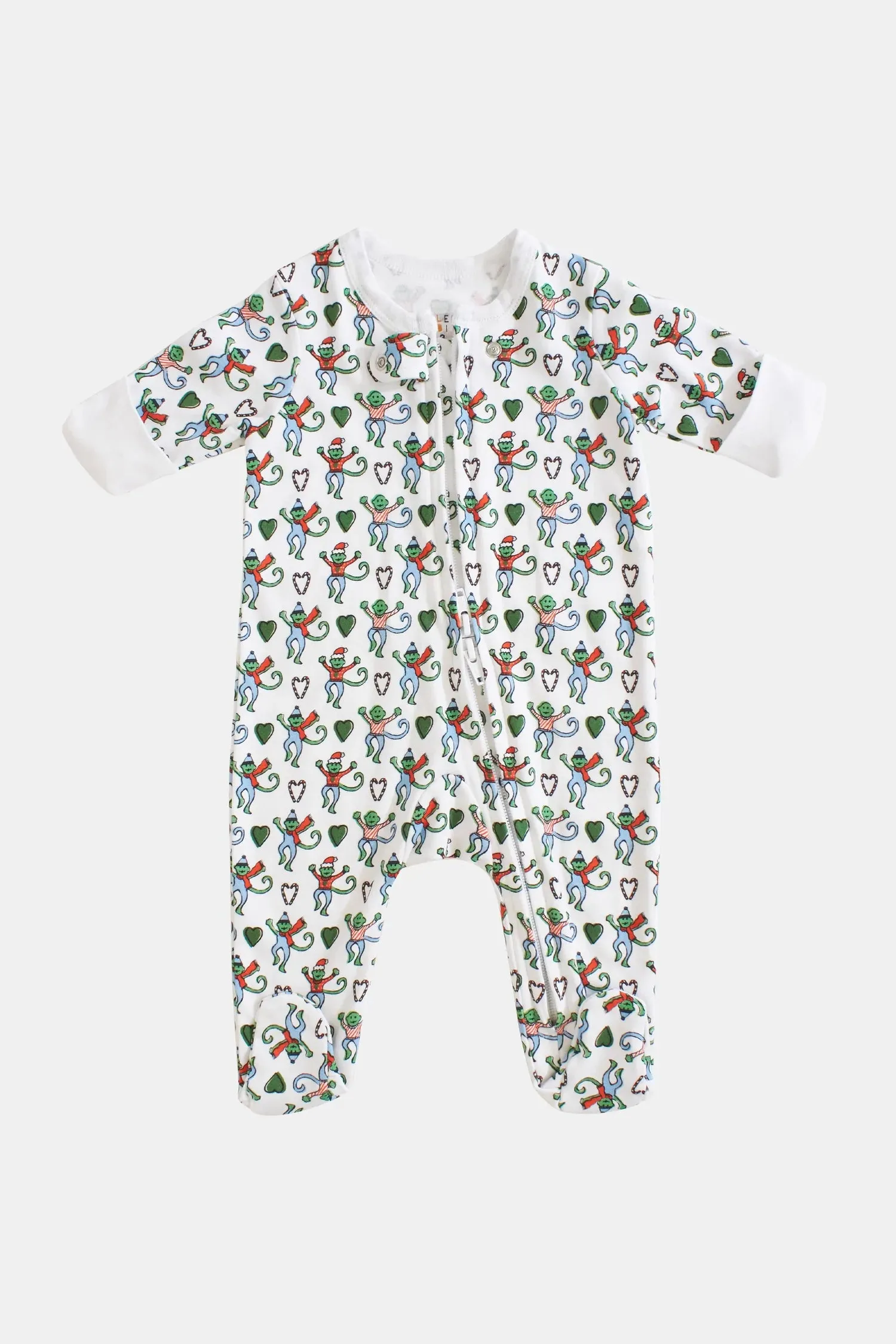 INFANT MERRY MONKEY ZIPPER FOOTIE
