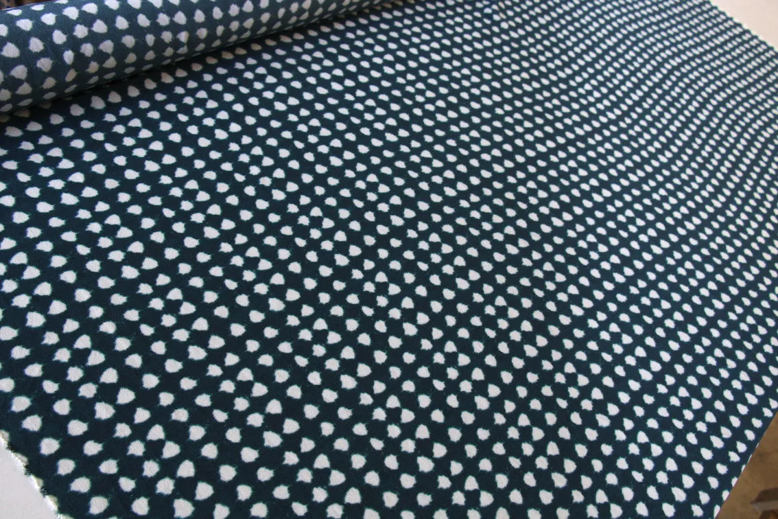 Ink Spot Dark Teal Silk Crepe De Chine