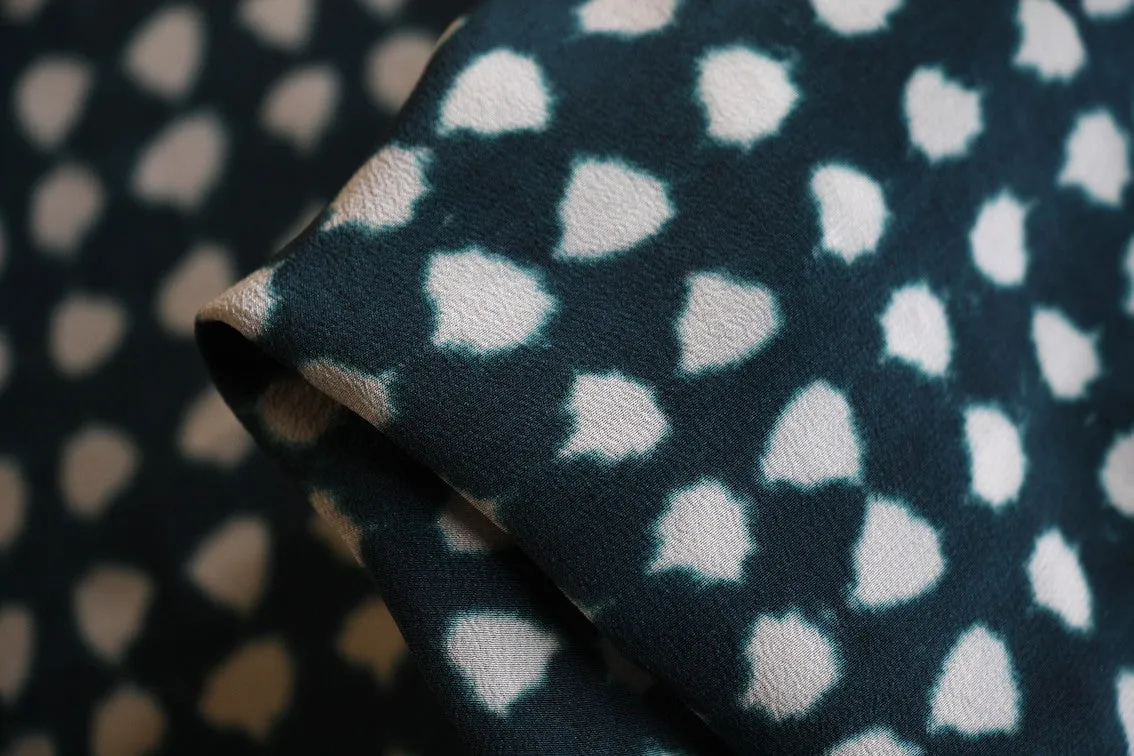 Ink Spot Dark Teal Silk Crepe De Chine