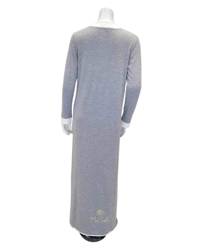 Iora Lingerie Heather Grey Cotton Blend Lounger Nightgown