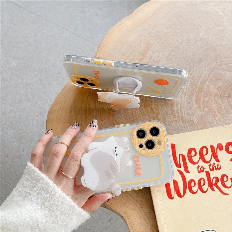 iPhone case with Cute Cat Holder