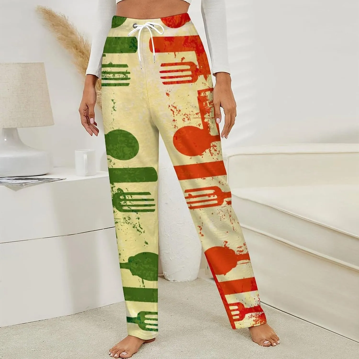 Italian Flag Women's Flannel Pajama Pants Fleece Lounge Sleep Bottoms PJ