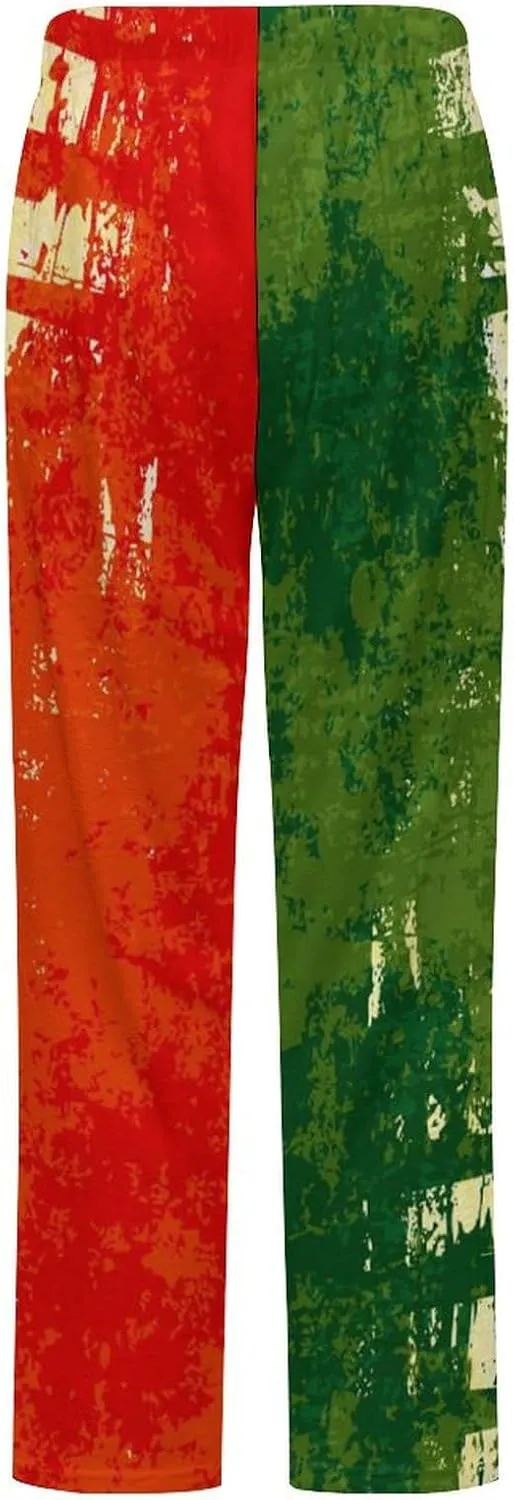 Italian Flag Women's Flannel Pajama Pants Fleece Lounge Sleep Bottoms PJ