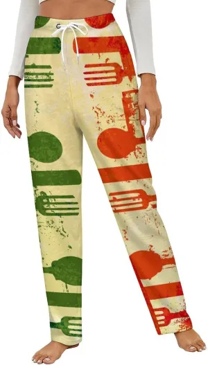 Italian Flag Women's Flannel Pajama Pants Fleece Lounge Sleep Bottoms PJ