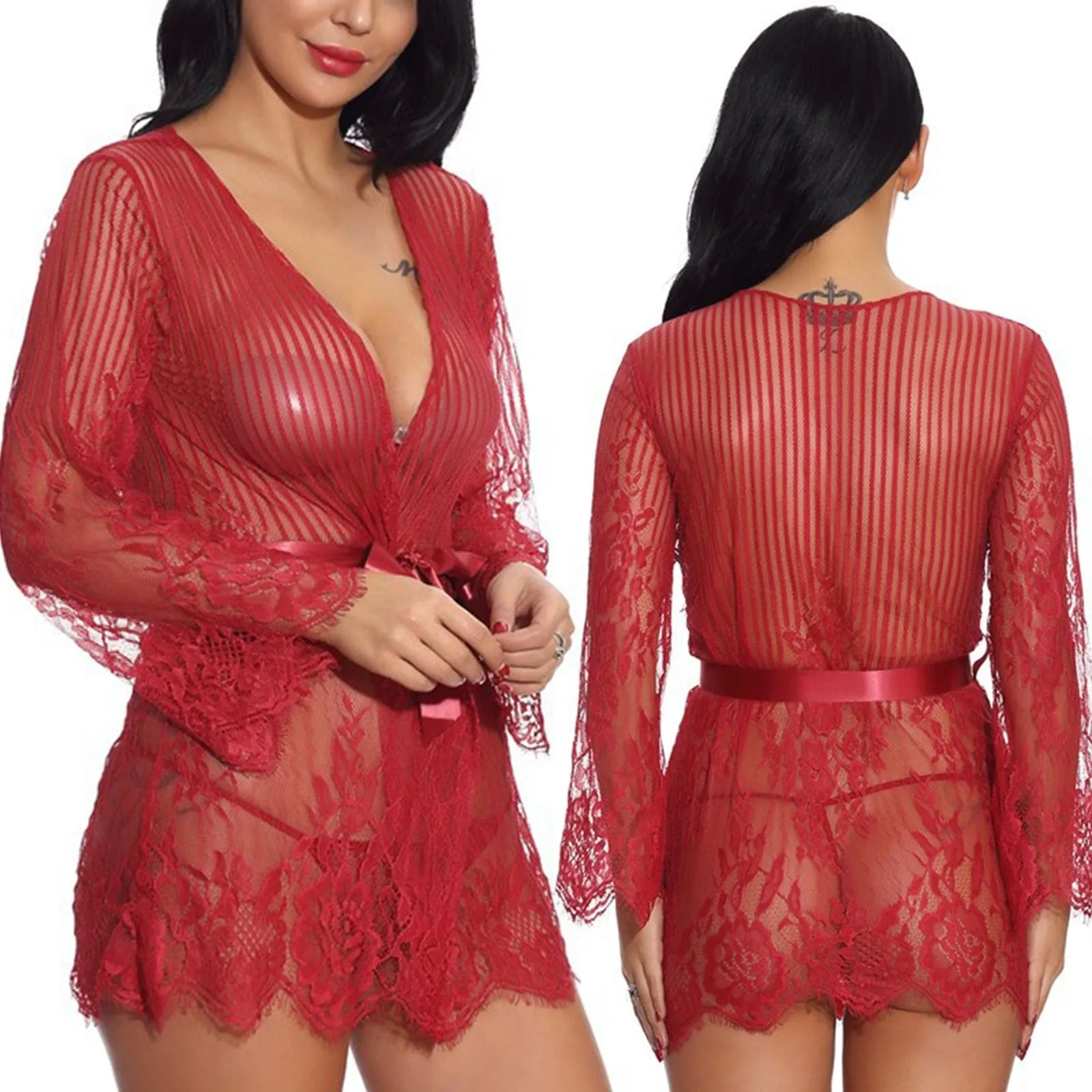 Jamie Lace Lingerie Robe