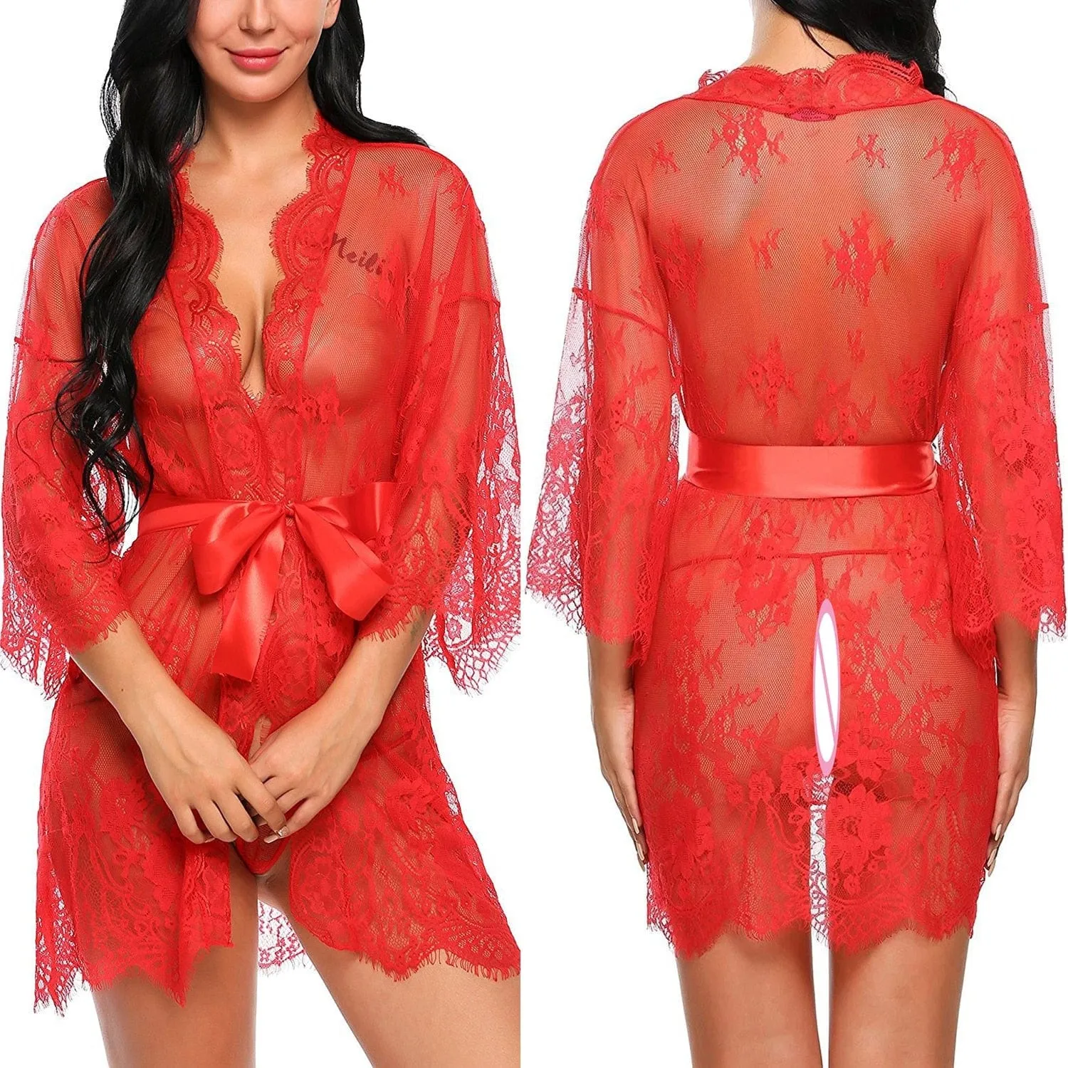 Jamie Lace Lingerie Robe