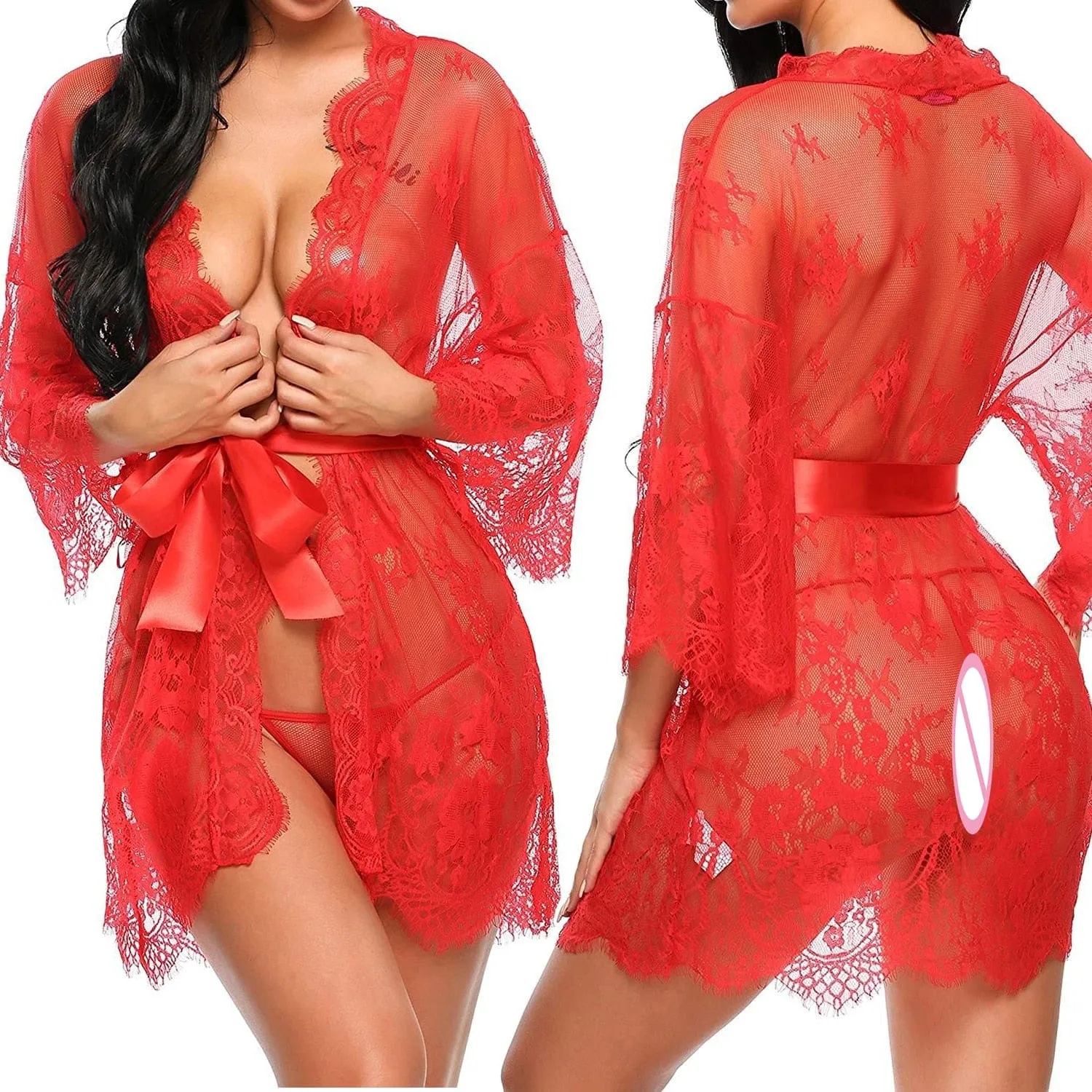 Jamie Lace Lingerie Robe